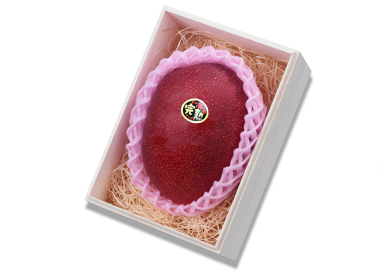 【宮崎産地厳選】上級 赤秀品(A品) 完熟マンゴー 高級木箱入 5L×1玉(税込・送料別)