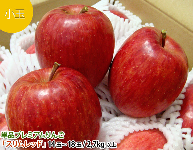 岩手県産 プレミアムりんご 匠厳選 最上級 特選品クラス「スリムレッド」 10玉〜18玉 2.5kg以上
