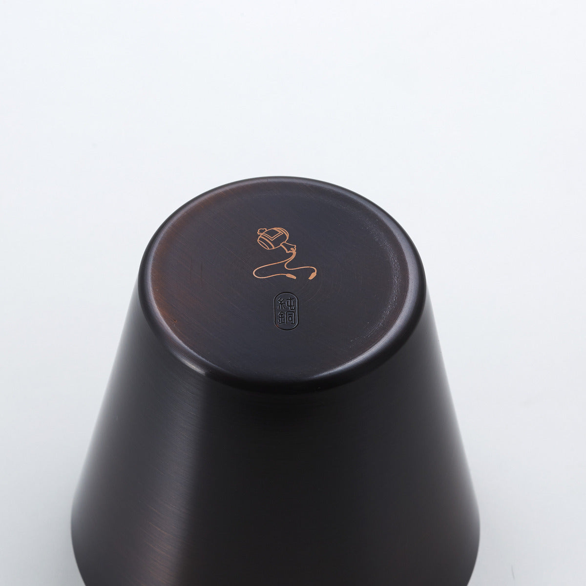 純銅製カップ2個セット コースター付 桐箱入り マット&ブラウン